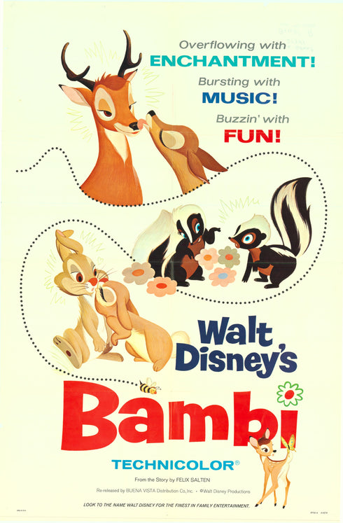 bambi 1966 one sheet poster folded